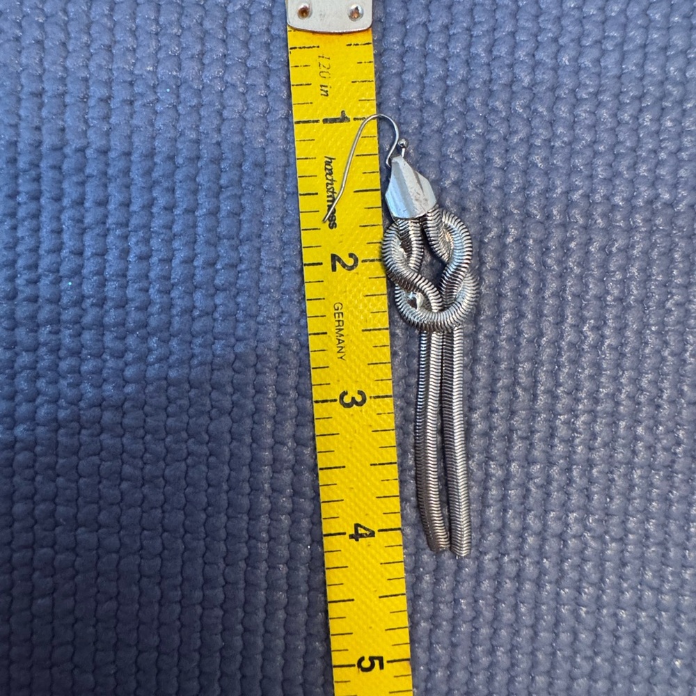 Silver Knot Cascade Dangle Earrings - image 3